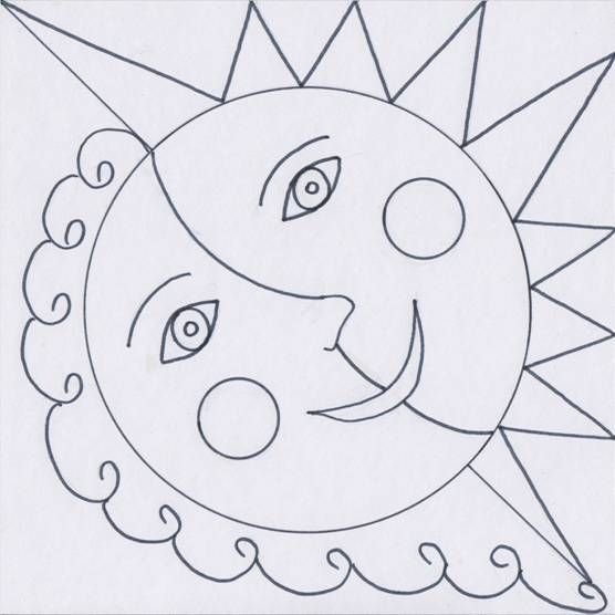 Раскраска солнце и Луна