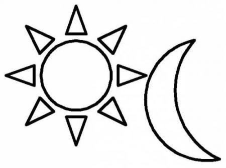 Солнце Луна звезды раскраска