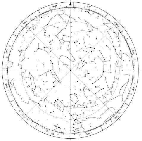 Карта звёздного неба Северное полушарие