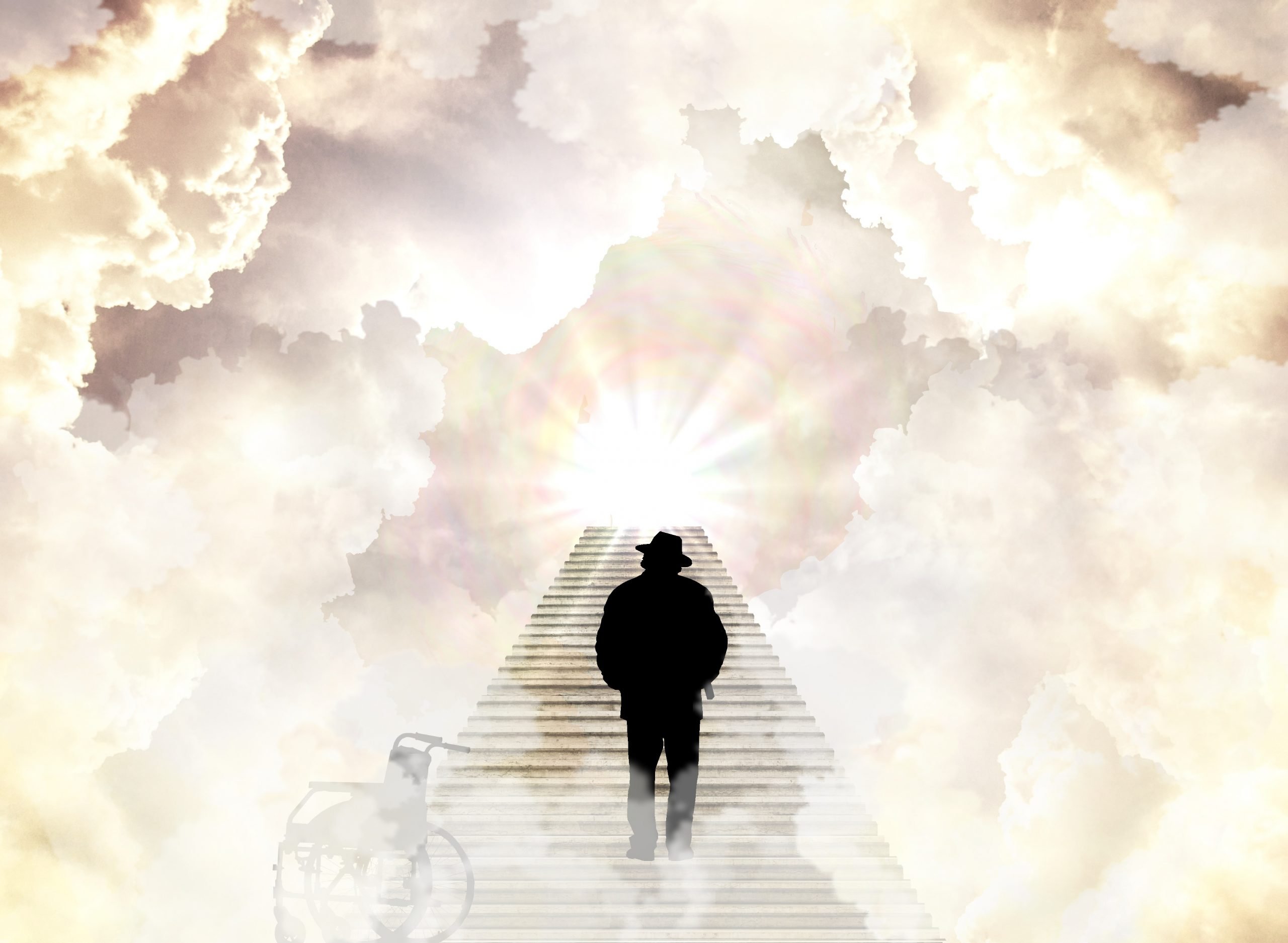 Ушедшие в небеса картинки. Человек уходит в небо. Лестница в небо. Лестница на небеса. Лестница к Богу.