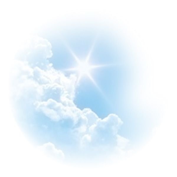 Солнце на небе без фона