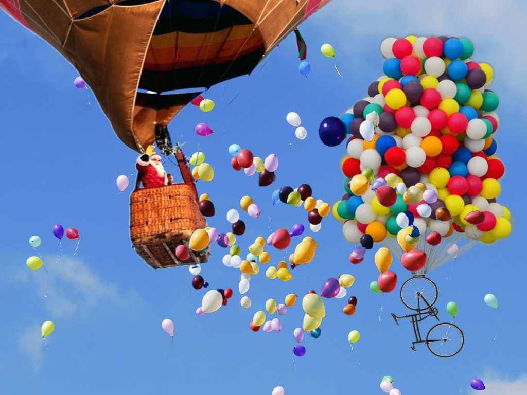 Открытка с днем рождения с воздушными шарами