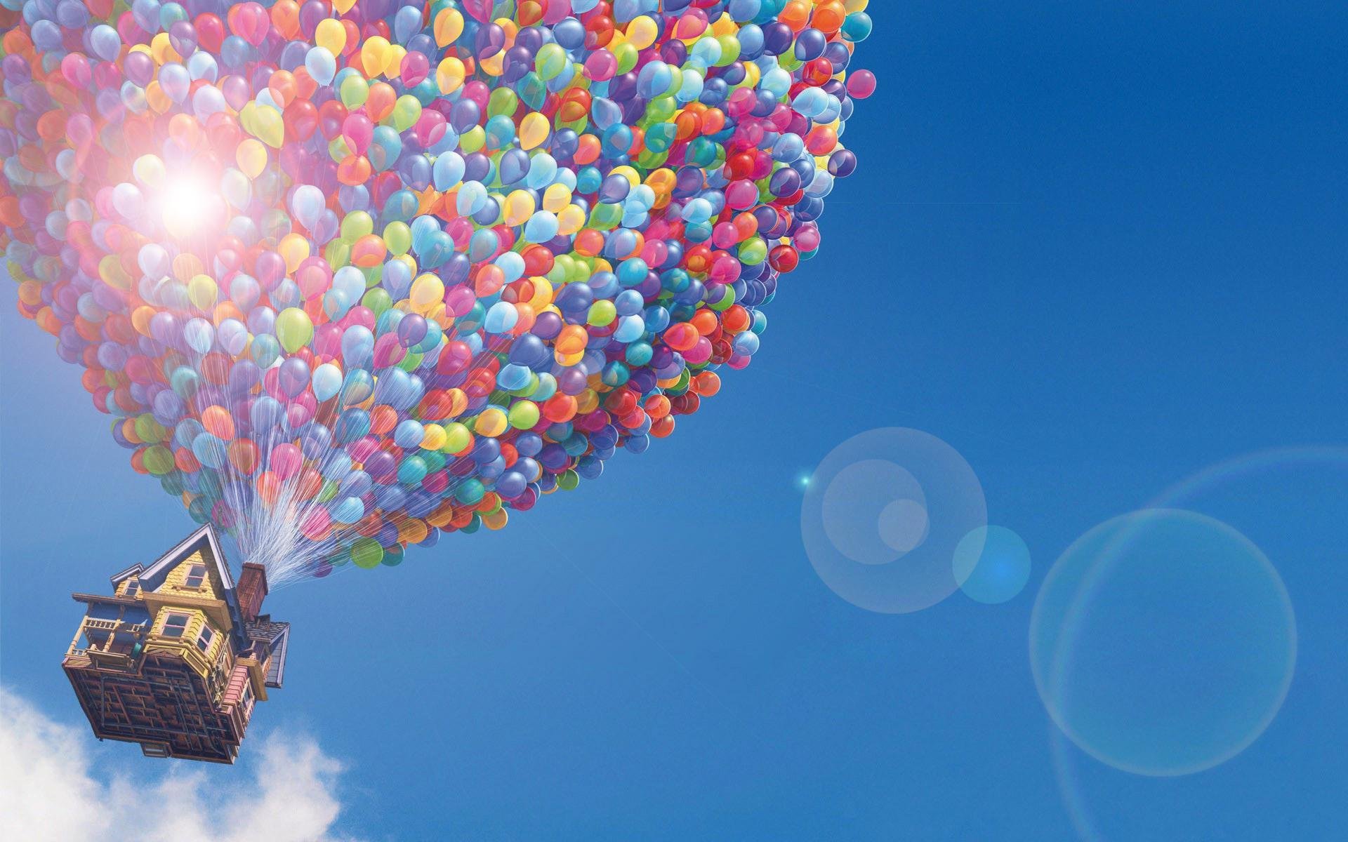 Летающий шарик дома. Воздушные шары. Шарики в небе. Заставка воздушные шары. Фон с воздушными шарами.