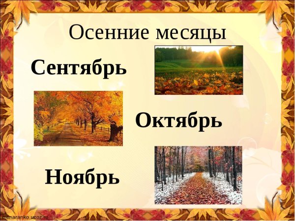 Осенние месяцы для детей