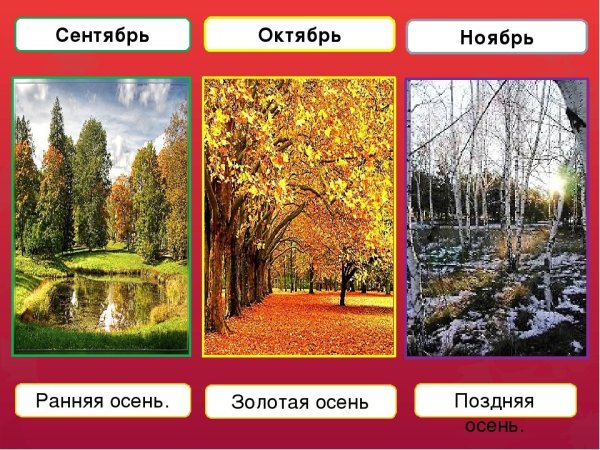 Месяцы осени для дошкольников