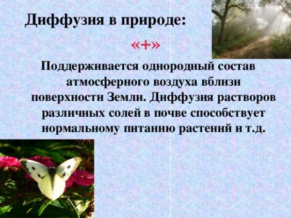 Диффузия в природе