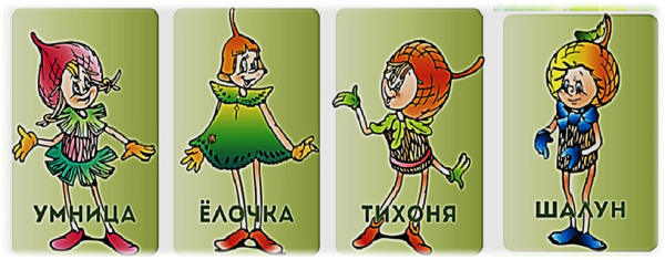 Герои Эколята умница шалун тихоня елочка