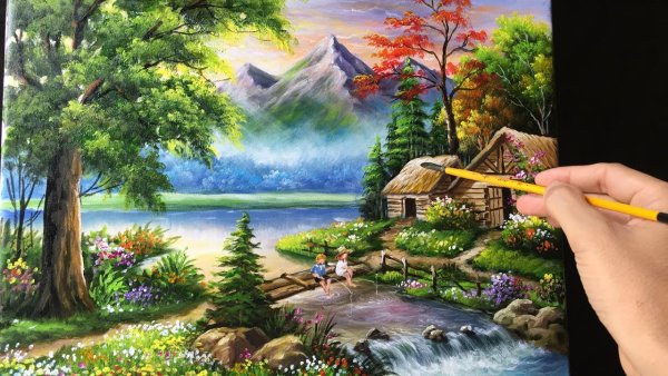Красивые пейзажи акриловыми красками