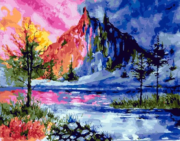 Пейзаж красками