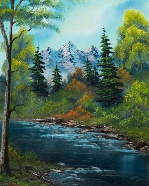 Пейзаж акварелью