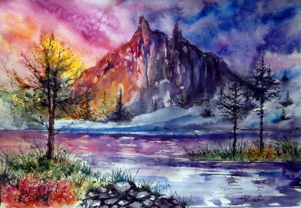Acrylic Landscape Painting картины