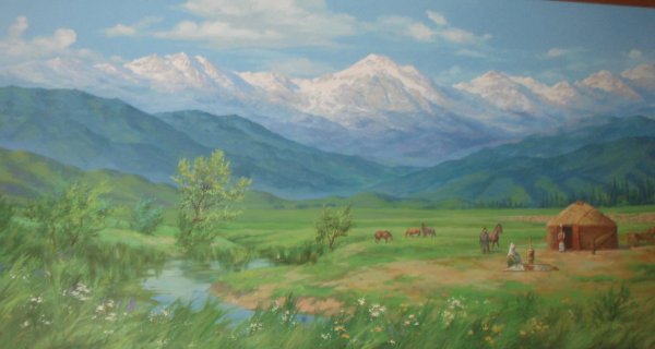 Пейзаж казахской деревни