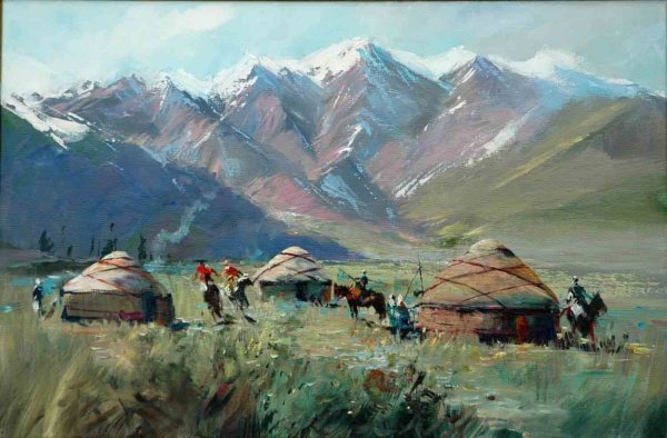Пейзаж цветными карандашами для детей