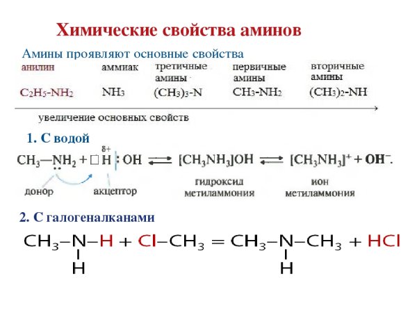 Уравнения реакций получения Аминов