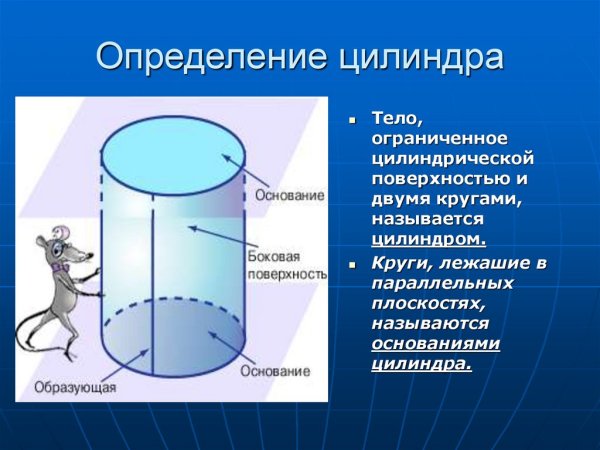 Основные элементы цилиндра
