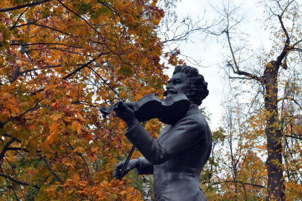 Павловск памятник Штраусу осень