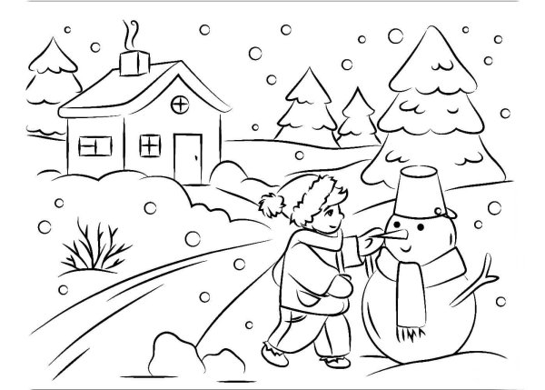 Раскраски Зима | Распечатать бесплатно в формате А4