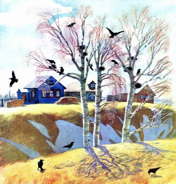 Детский рисунок Весна