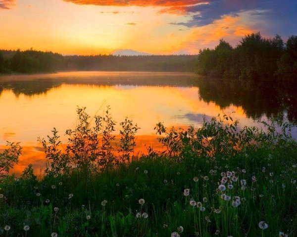 Летний закат в деревне