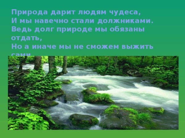 Отдаем долги природе