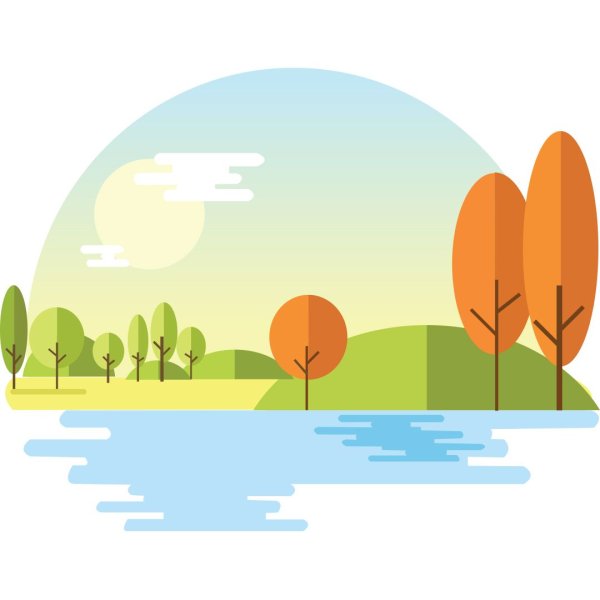 Flat иллюстрации природы