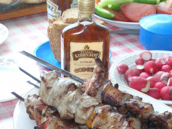 Шашлык на природе с водочкой