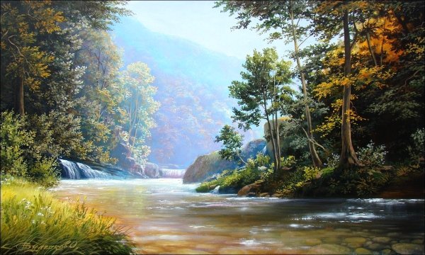 Картина Сатарова горный ручей