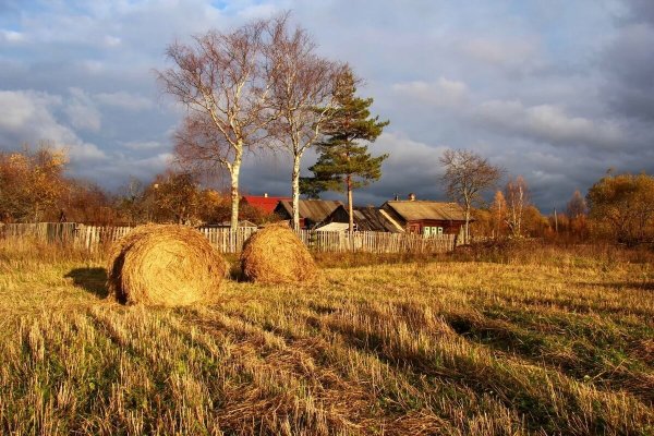 Осенний пейзаж Околица села