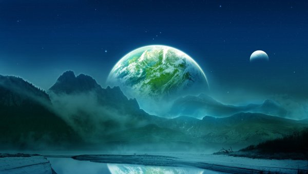 Природа на фоне космоса