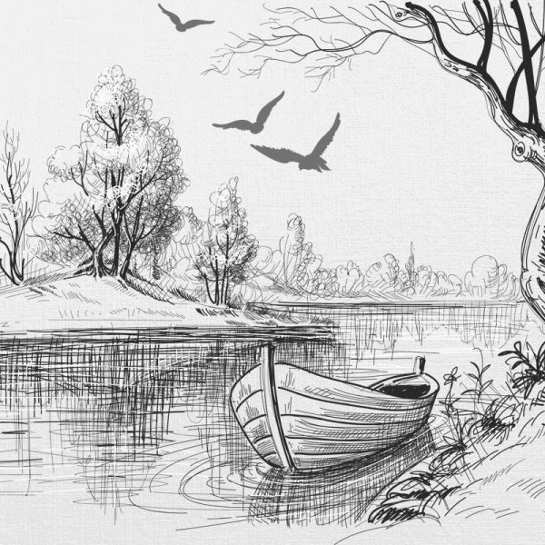 Рисунки карандашом природа