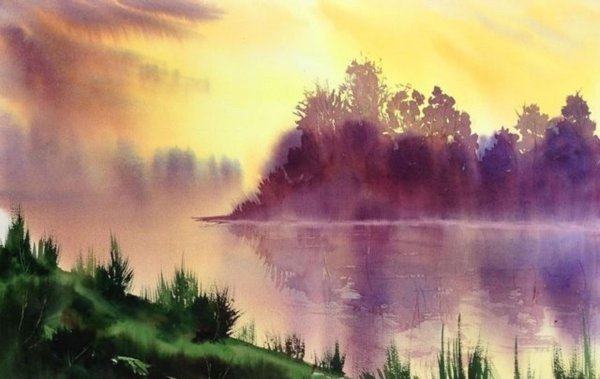 Акварель пейзажи природы