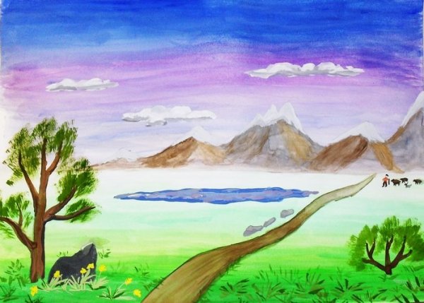 Рисунки для срисовки пейзажи