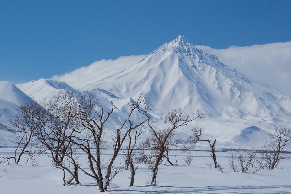 Камчатка вулканы зима