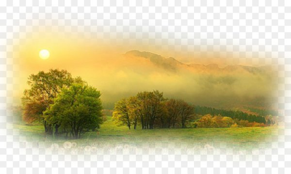 Пейзаж на прозрачном фоне
