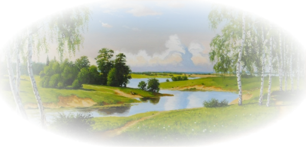 Летний пейзаж на прозрачной основе