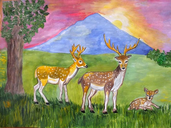 Рисунки на тему природа и животные