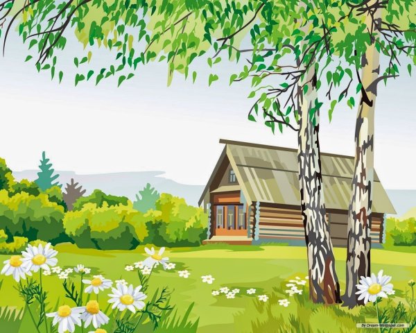Летний пейзаж для детей
