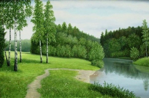 Художник Абакумов Березовая роща