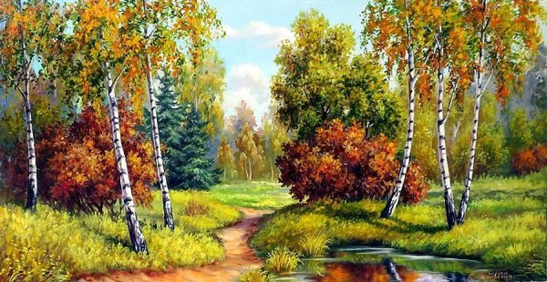 Осенний пейзаж вектор