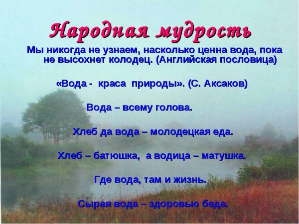 Пословицы и поговорки о природе