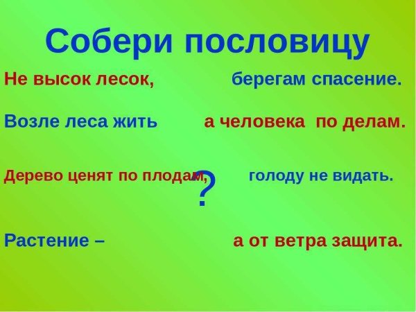 Пословицы на тему экология