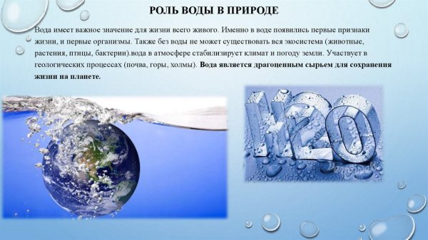 Роль воды в жизни человека