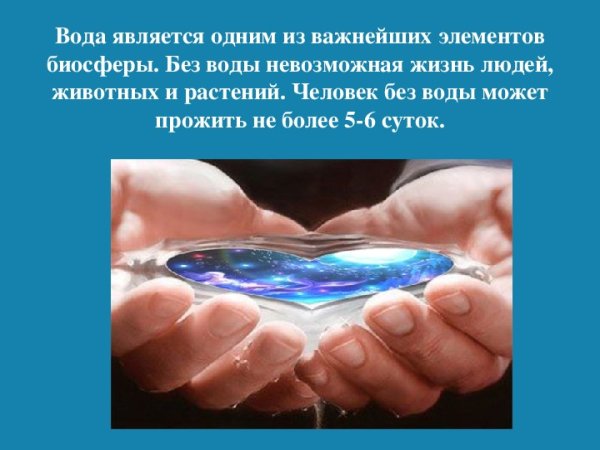 Значение воды для жизни на земле