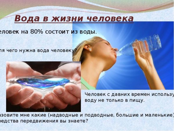 Роль воды в нашей жизни