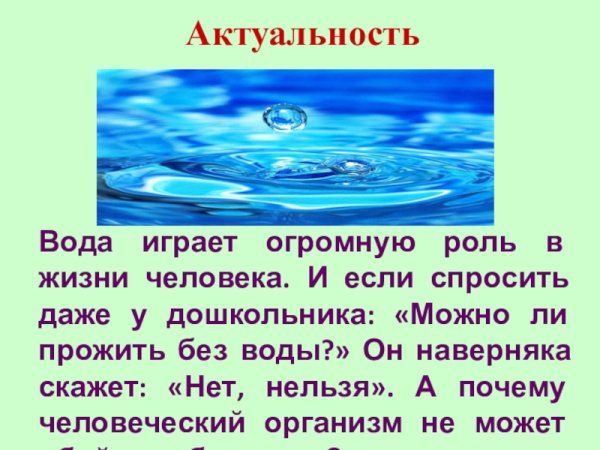 Вода в жизни человека картинки для детей