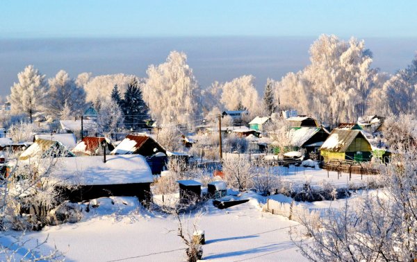 Зимняя деревня в Башкирии