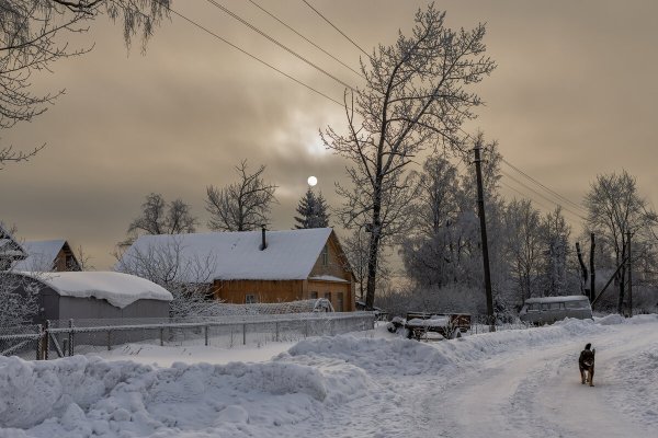 Улица в деревне зимой