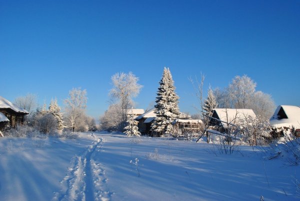 Русская деревня глубинка зима