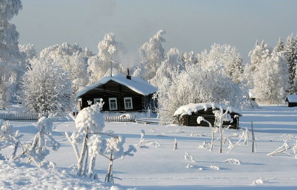 Природа зимой деревня