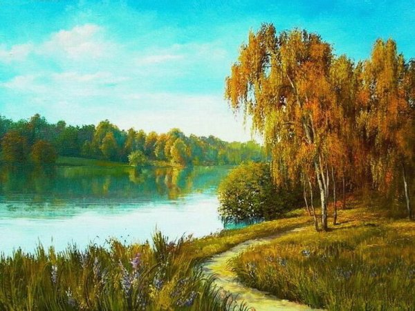 Художник Былич Александр Леонидович над рекой